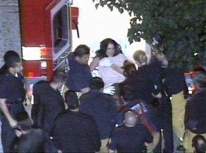 Britney Spears rushed to hospital ambulance