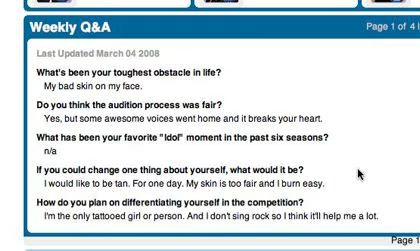 Carly Smithson vs. Sanjaya Malakar