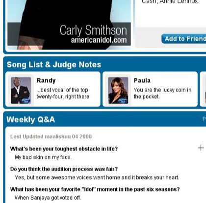 Carly Smithson vs. Sanjaya Malakar