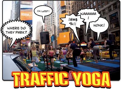 Yoga in Times Square