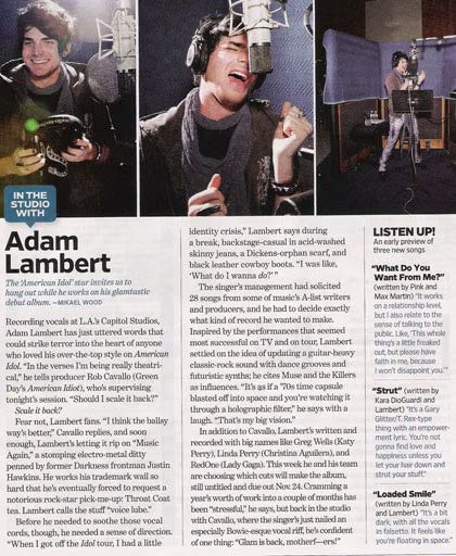 Adam Lambert - More Song Titles Revealed