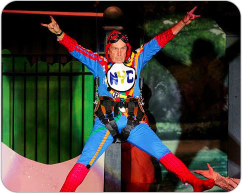 Mayor Bloomberg does his best Spider Man impression at Inner Circle 2011