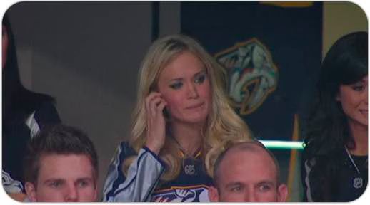 Carrie Underwood cries after Nashville Predators get eliminated from the playoffs