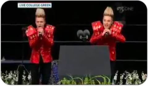 Jedward perform  Lipstick for President Barack Obama