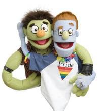 Avenue Q puppets Rod and Ricky getting married