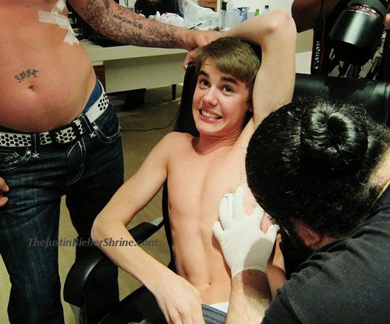 Justin Bieber Jesus Tattoo