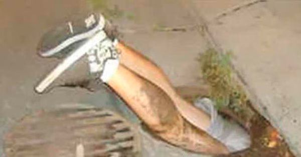 Man Gets Stuck In Storm Drain