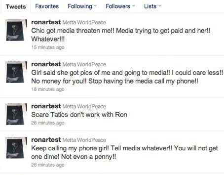 Ron Artest Twitter Naked