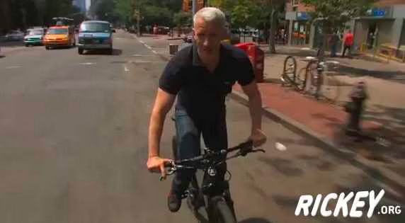 Anderson Cooper on a bike for new Anderson promo
