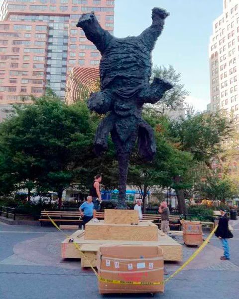 Elephant Standing On Its Trunk in Union Square