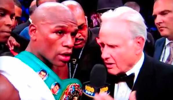 Larry Merchant tells Mayweather  If I was 50 years younger I would kick your ass
