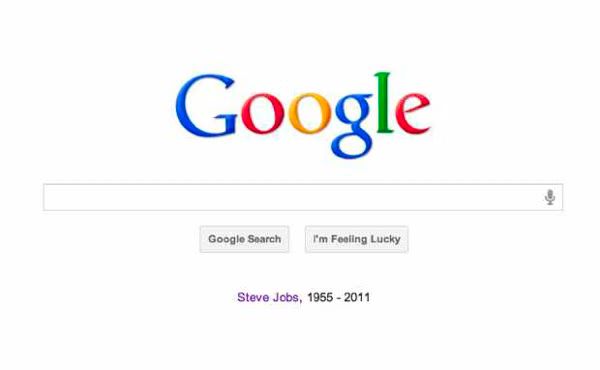 Google Tribute to Steve Jobs