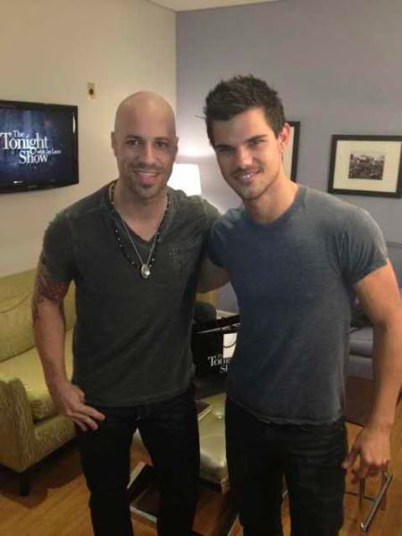 Taylor Lautner and Chris Daughtry at the Tonight Show