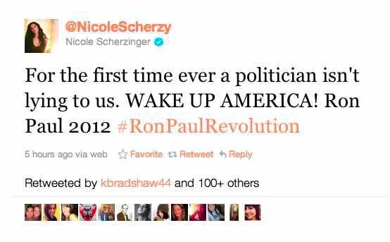 Nicole Scherzinger endorses Ron Paul