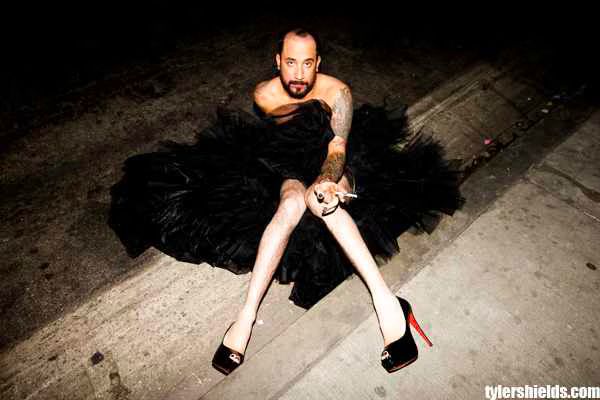 AJ Mclean in a dress