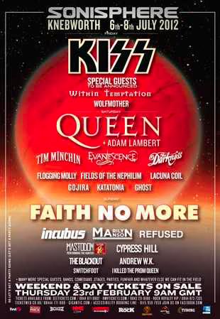 Adam Lambert to front Queen at Sonisphere Festival 2012