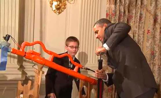 Barack Obama Pumping Marshmallow Air Cannon  Video
