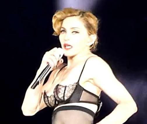 Madonna flashes boob at MDNA Tour in Paris  HD Video 02 2012 07 15