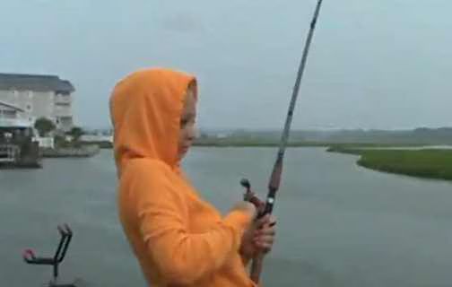 Shark interrupts Sarah fishing  Video