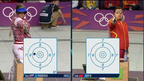 air pistol action shot