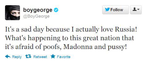 Boy George Tweet