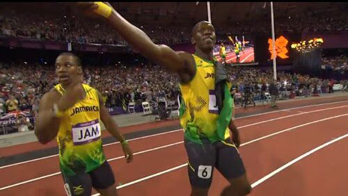 Men's 4x100 Relay Celebration