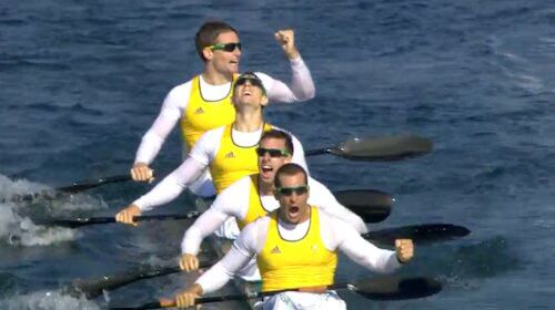Men's K-4 Celebration