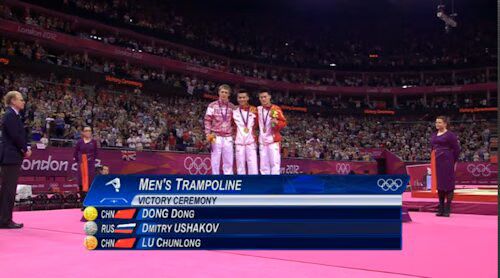 Men's Trampoline Medal Ceremony