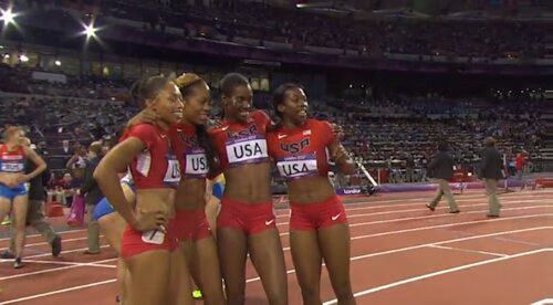 Women's 4x400 Relay Celebration