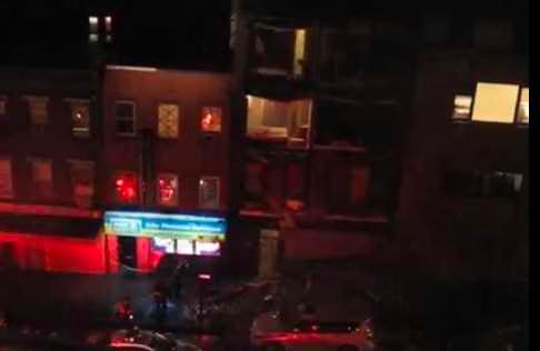 New York City Building Facade Collapse from Hurricane Sandy - Video 2
