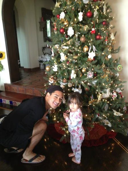 Mario Lopez hanging ornaments in underwear  Photo 02 2012 12 10