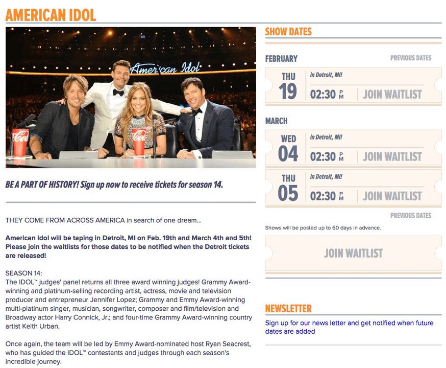 American Idol Spoilers Semi-Finals to Tape Live in Detroit