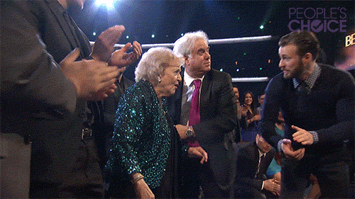 Chris Evans Betty White GIF