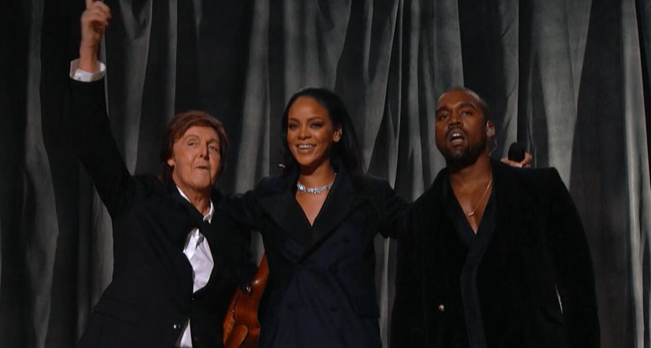 Rihanna, Kanye West and Paul McCartney perform 'FourFiveSeconds'