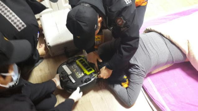 Robot vaccum eats owner's head