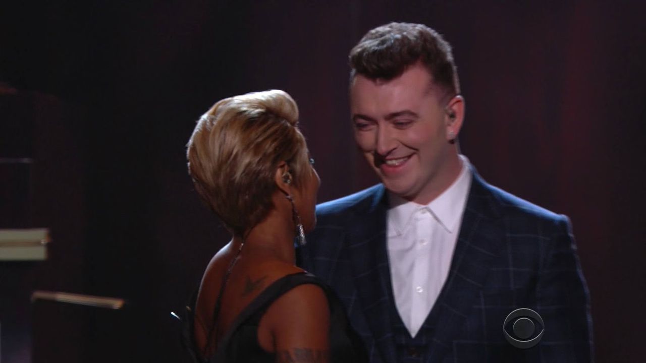 Sam Smith and Mary J. Blige perform 'Stay With Me' at Grammy Awards 2015