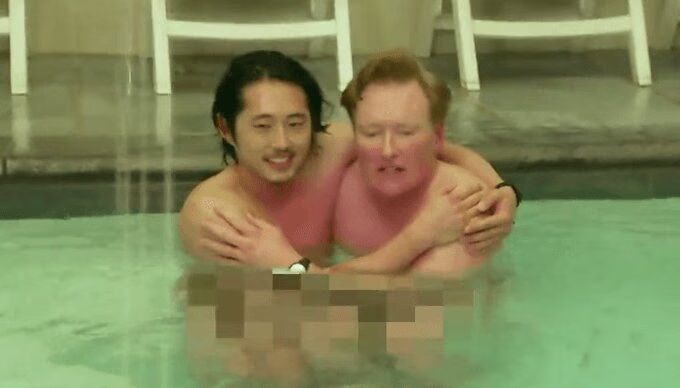 Steven Yeun and Conan get naked in a Korean Spa (VIDEO)