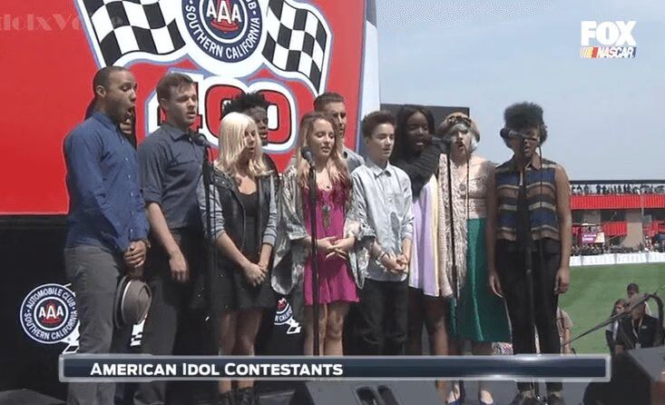 American Idol Top 10 sing Nation Anthem at NASCAR Auto 400 (VIDEO)