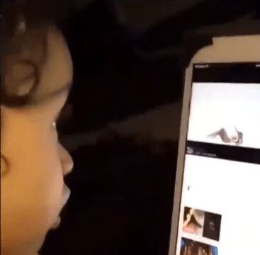 Chris Brown Baby Loves His Song 'New Flame' (VIDEO)