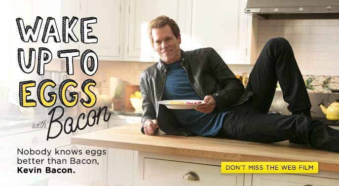New Breakfast Alert- Kevin Bacon and Eggs (VIDEO)
