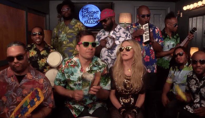 Madonna, Jimmy Fallon & The Roots sing 'Holiday' with Classroom Instruments (VIDEO)