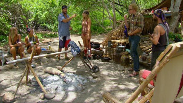Survivor Worlds Mike argues with Rodney at camp