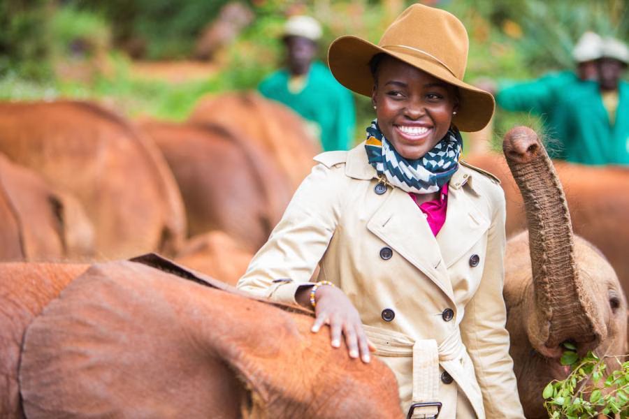 Lupita Nyong’o visits The David Sheldrick Wildlife Trust’s Nairobi Elephant Orphanage (Kristian Schmidt/courtesy of David Sheldrick Wildlife Trust)
