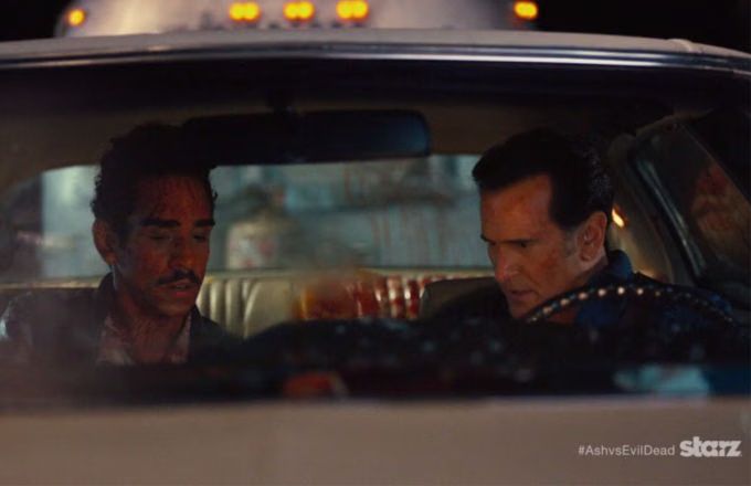 Ash vs. Evil Dead Ray Santiago and Bruce Campbell