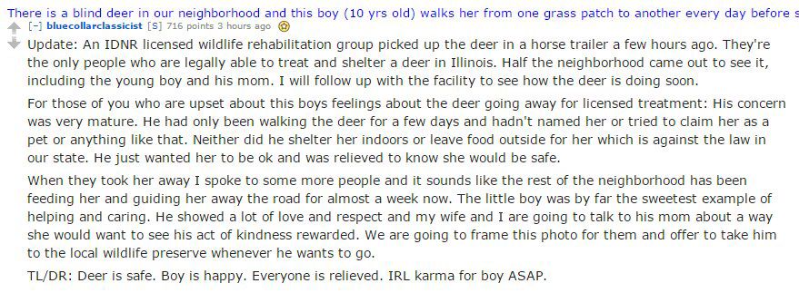 Boy Walks Blind Deer Everyday