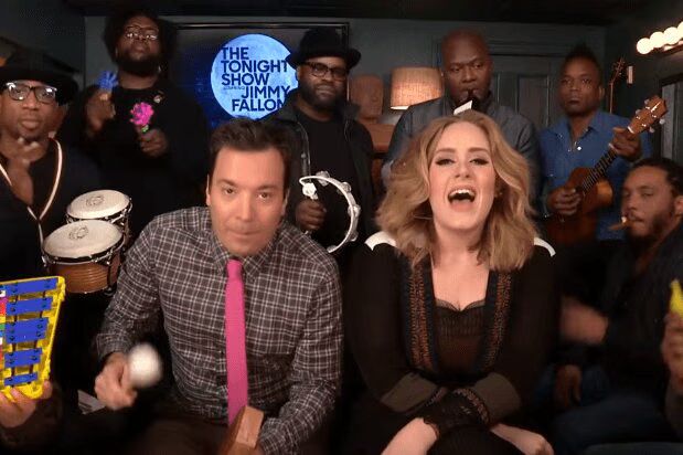 Adele and Jimmy Fallon Perform 'Hello' With Classroom Instruments (VIDEO)