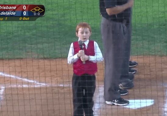 Adorable Boy Sings National Anthem With Hiccups At Baseball Game (VIDEO)