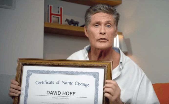 David Hasselhoff Changes Name To Hoff In Bizarre Video