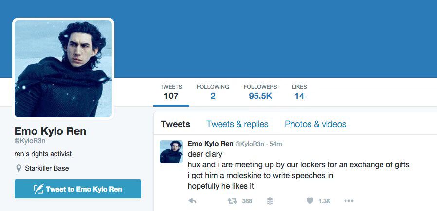 Emo Kylo Ren Is The Best 'Star Wars- The Force Awakens' Parody Account Yet