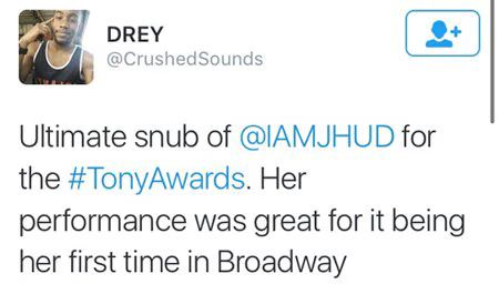 Jennifer Hudson Did Not React Gracefully After Tony Awards Snub